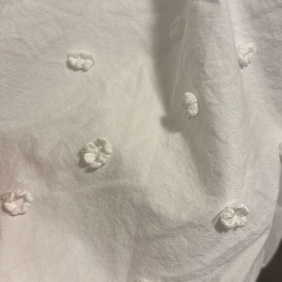 Maje 100% cotton White Puff Sleeve Top , L - Picture 4 of 9